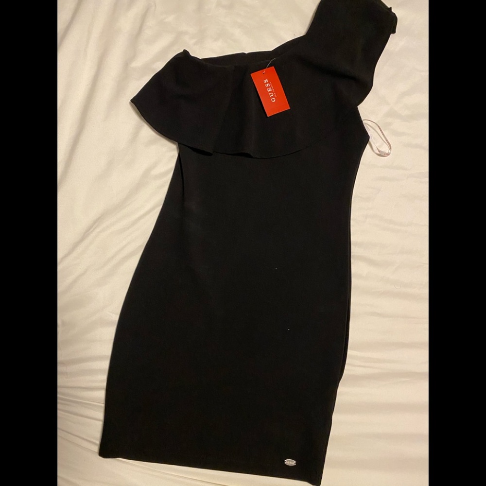 Guess black shoulder dress